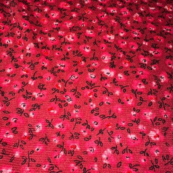 Vintage red floral and beaded mesh baby tee - Picture 4 of 8